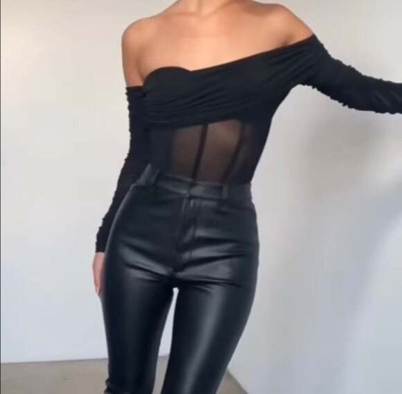 LEAU Tops - LEAU Bardot Bustier Corset Bodysuit, Black, Women's Size XS — Style BS1001.